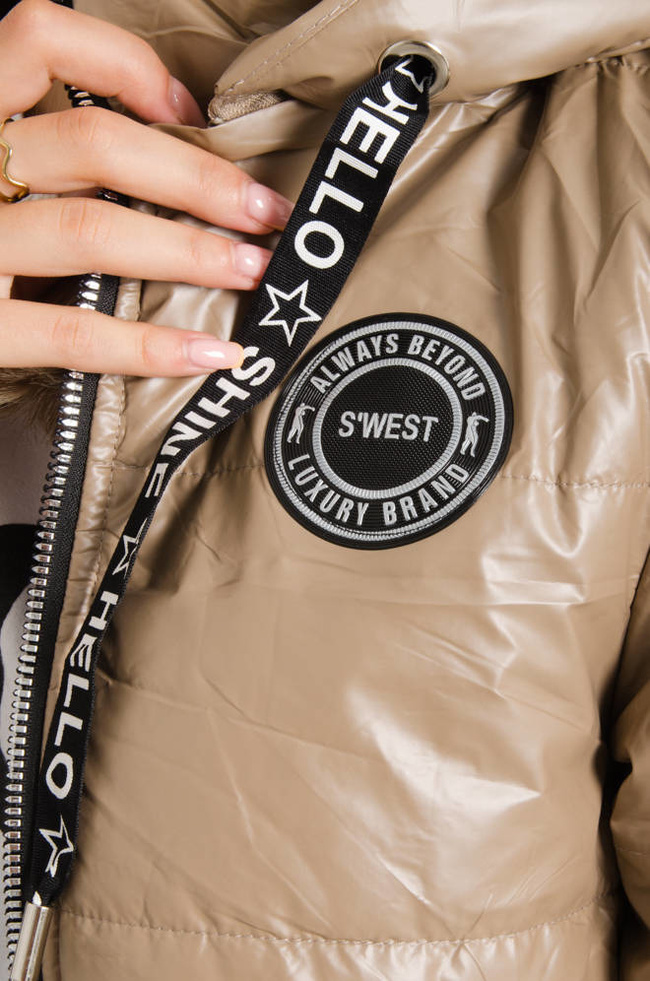 KURTKA PRZEJŚCIOWA ASYMETRYCZNA- BEŻOWA 