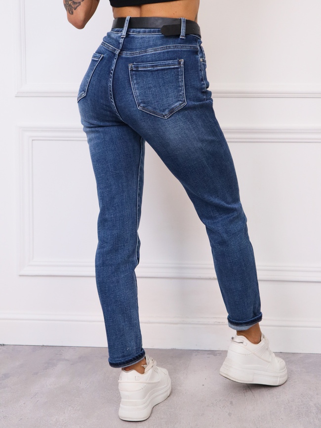 SPODNIE JEANSOWE MOM FIT+ PASEK