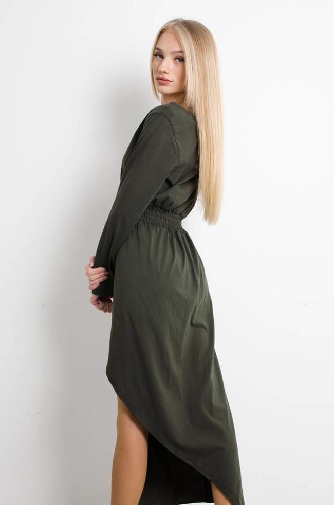 ZIELONA ASYMETRYCZNA SUKIENKA