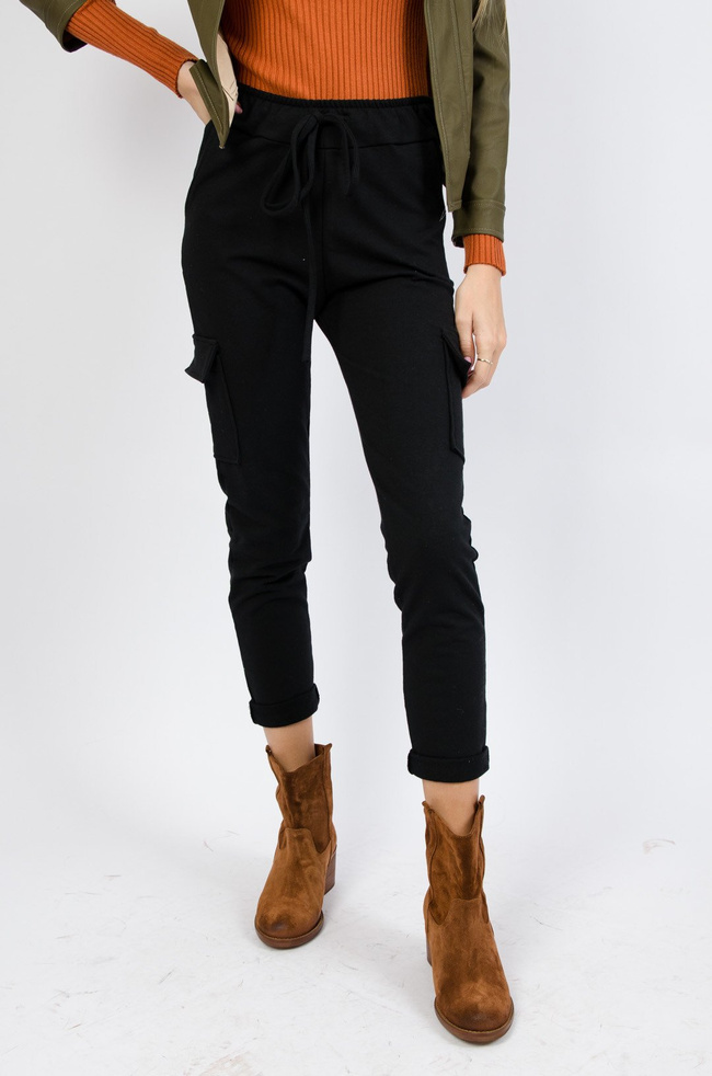 Bawełniane bojówki w kolorze czarnym