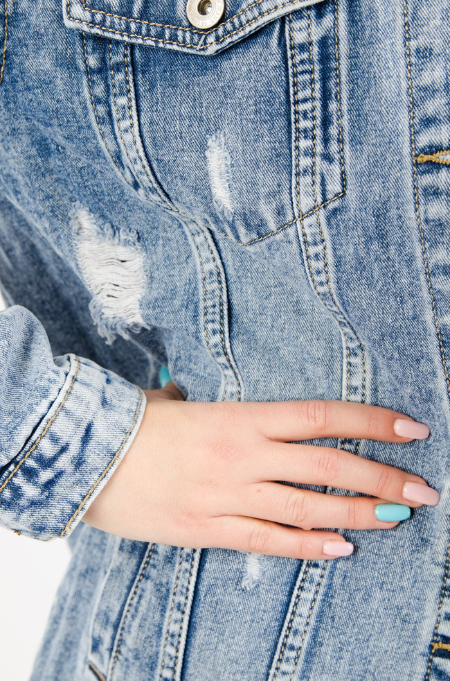 DŁUGA KURTKA JEANSOWA