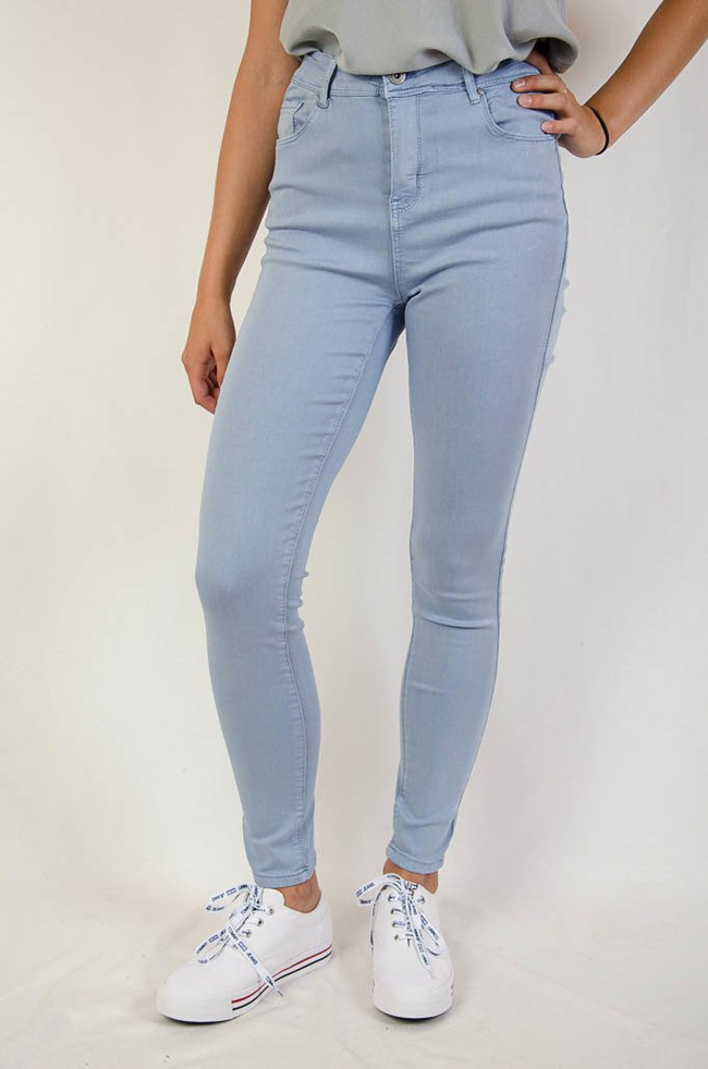 (DUŻE ROZMIARY M-XXXXL) Niebieskie spodnie z wysokim stanem