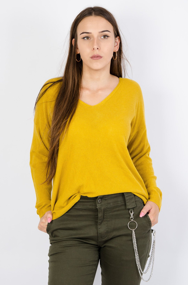 Żółty sweterek oversize