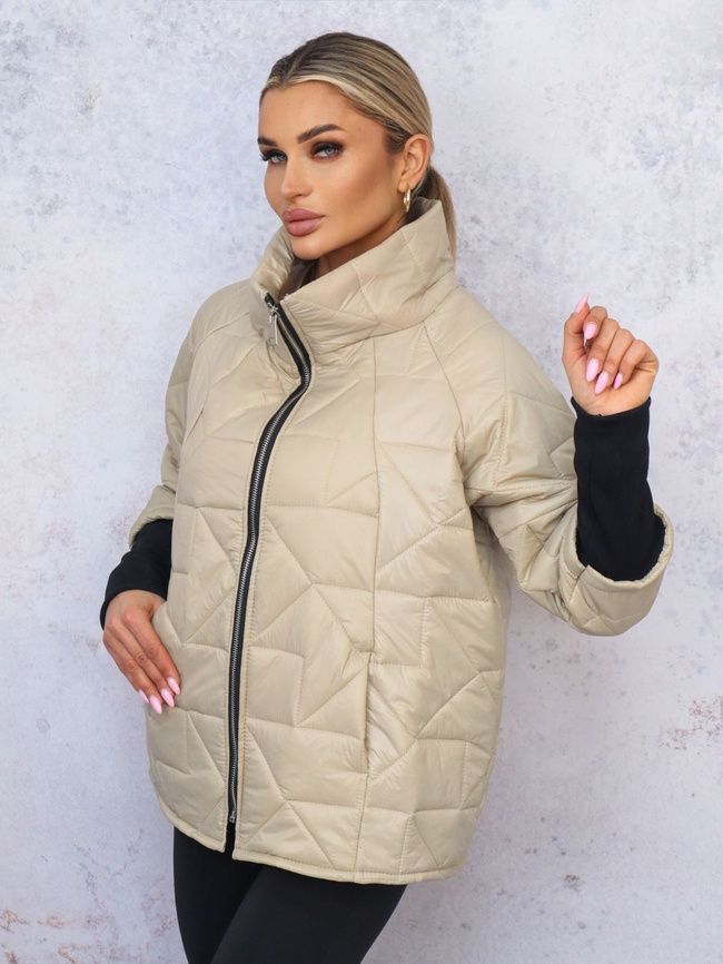 KURTKA PIKOWANA OVERSIZE- BEŻOWA