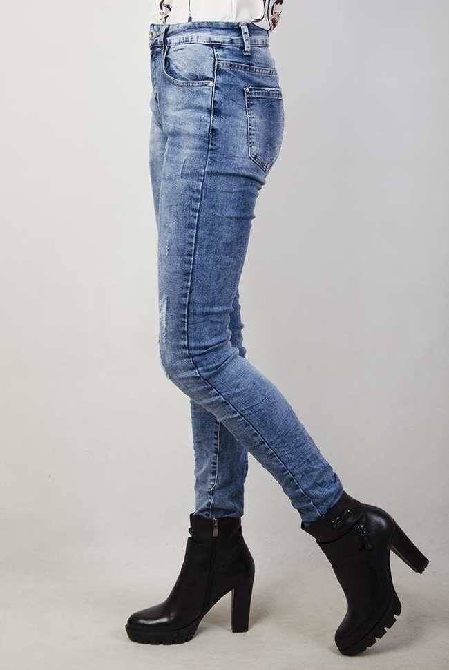 (DUŻE ROZMIARY) Spodnie jeansowe delikatnie cieniowane