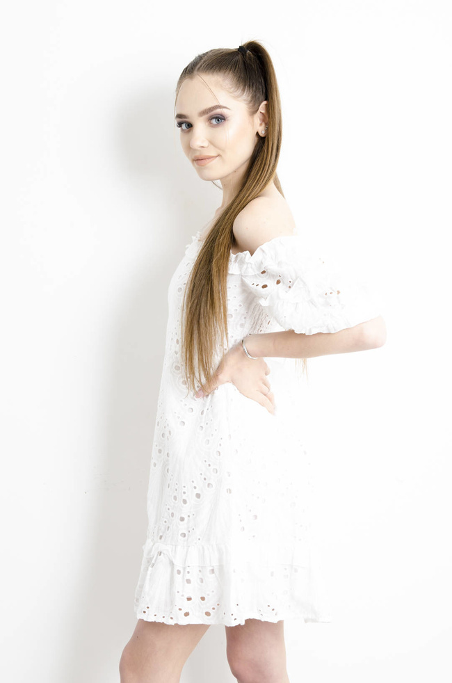 SUKIENKA AŻUROWA HISZPANKA - BIAŁA