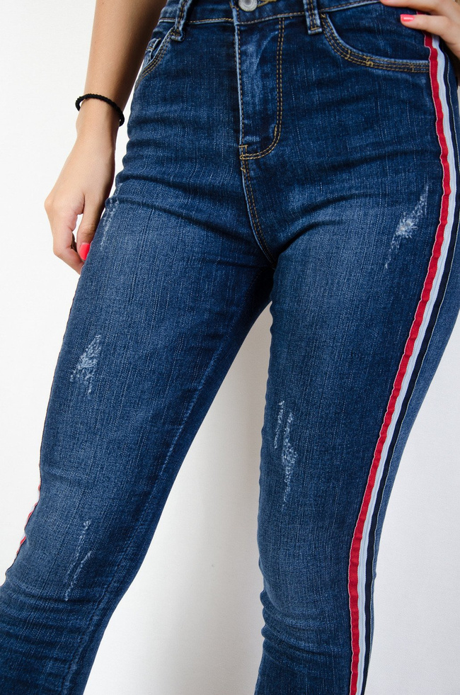 Spodnie jeansowe z lampasami