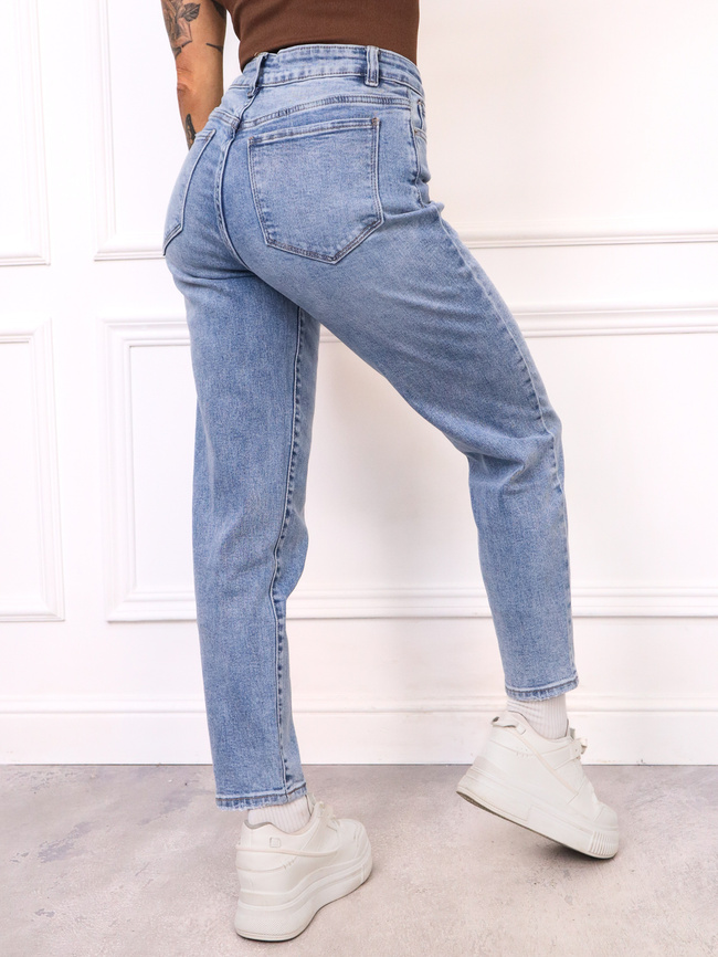 SPODNIE JEANSOWE- MOM STRETCH- NIEBIESKIE