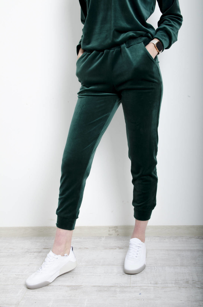 KOMPLET DRESOWY WELUROWY- ZIELONY