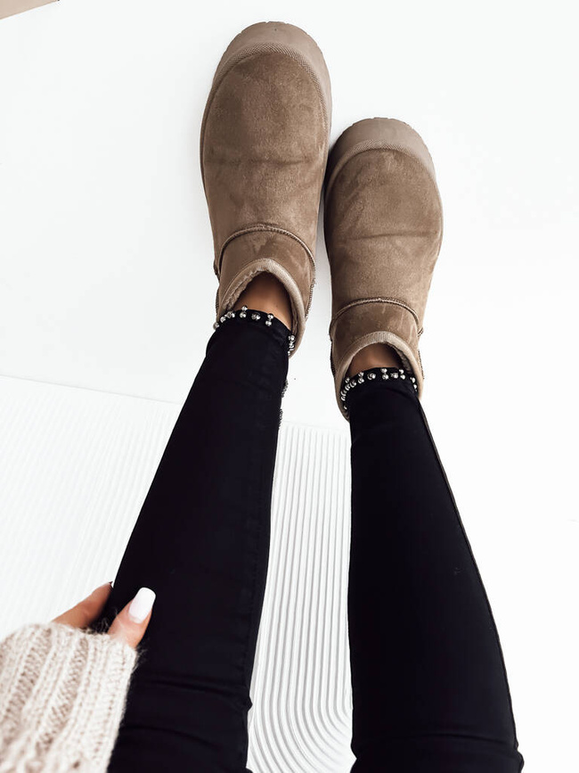 SPODNIE SKINNY Z OZDOBNĄ KOKARDĄ I KORALIKAMI- CZARNE