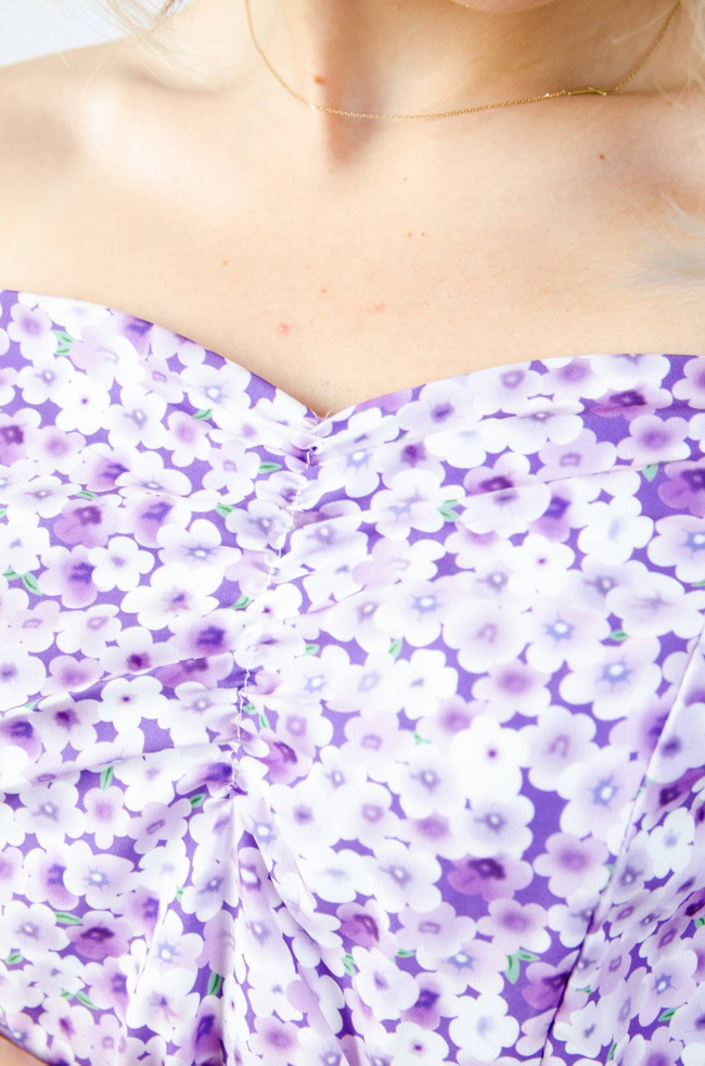 FIOLETOWA BLUZKA W KWIATY