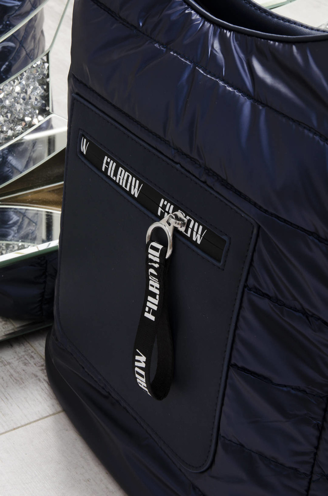 TORBA MATERIAŁOWA PIKOWANA GRANATOWA- SHOPPER