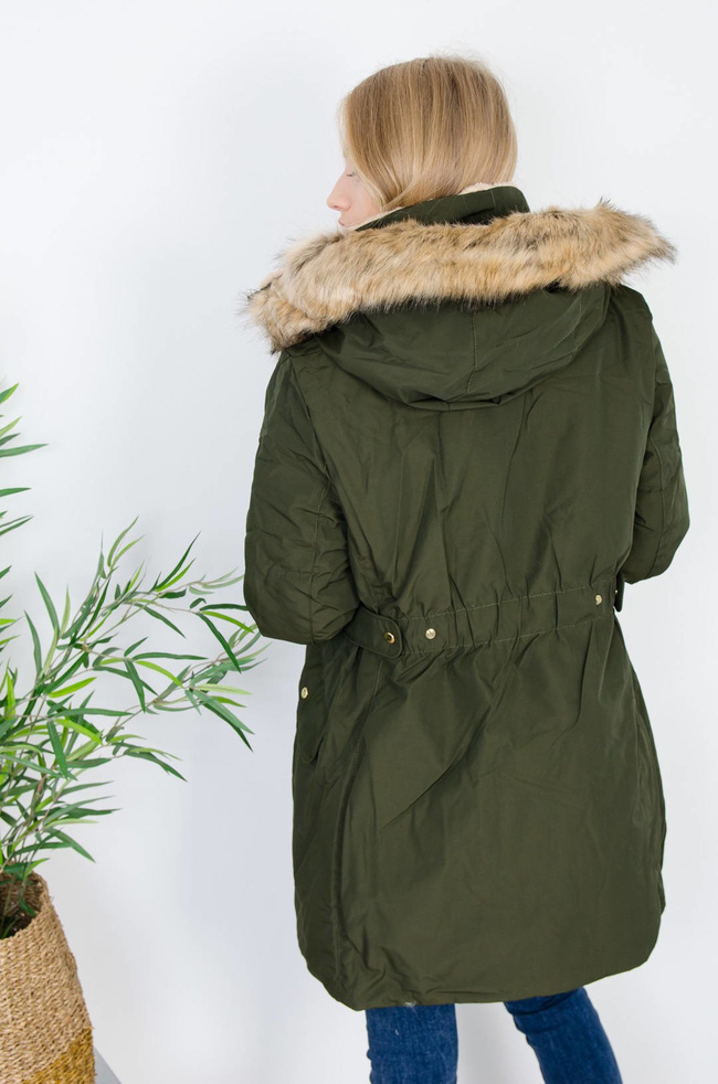 ZIELONA KURTKA ZIMOWA PARKA NA MISIU