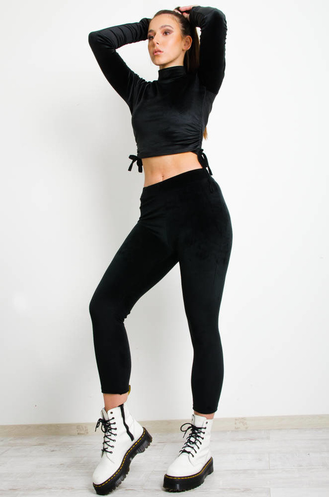 CZARNY WELUROWYM KOMPLET