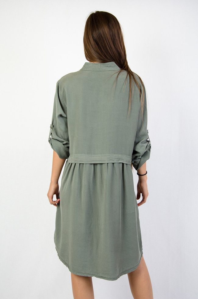 Zielona dwuwarstwowa sukienka oversize 