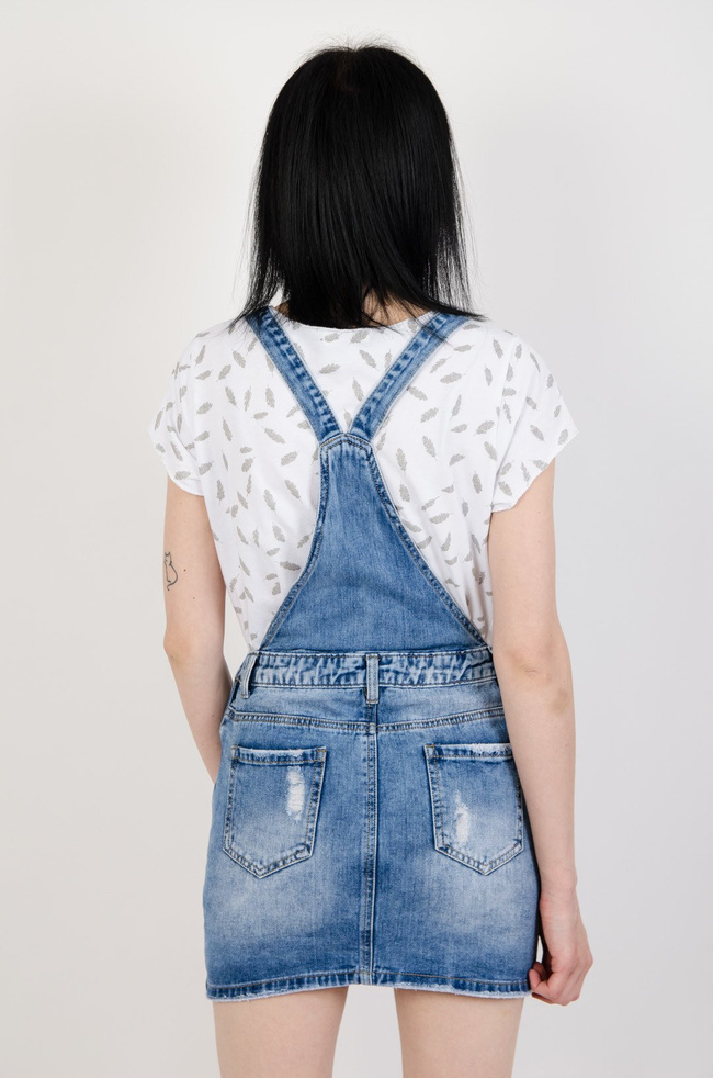 Jeansowa spódnica ogrodniczka