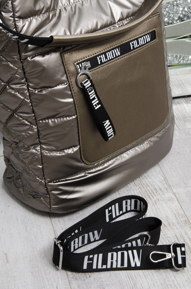 TORBA MATERIAŁOWA PIKOWANA ZŁOTA- SHOPPER