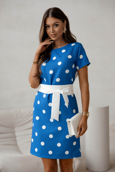 SUKIENKA MINI W GROCHY- JEANSOWA