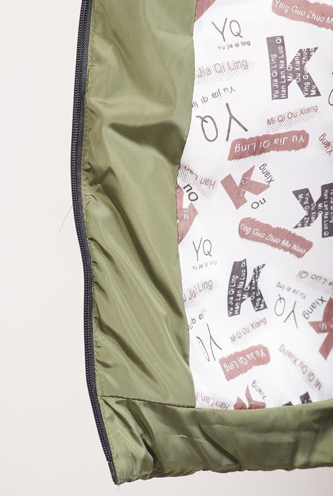 Zielona ocieplana, przedłużana kurtka z futerkiem przy kapturze