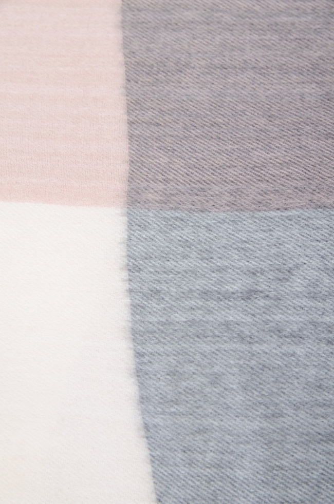 RÓŻOWO-SZARY SZAL W KRATĘ 