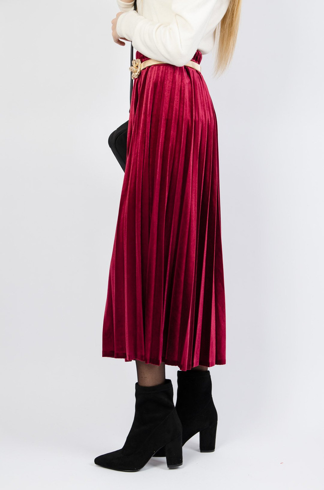 BORDOWA WELUROWA SPÓDNICA