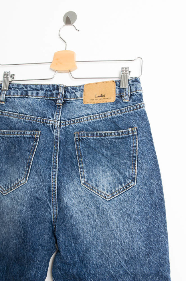 SPODNIE JEANSOWE TYPU STRAIGHT LEG Z WYSOKIM STANEM