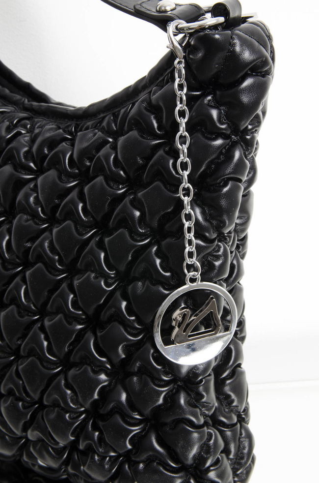 TOREBKA PIKOWANA Z DŁUGIM PASKIEM -CZARNA