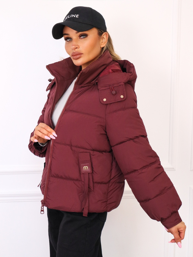 KURTKA PIKOWANA Z OZDOBNYMI NASZYWKAMI PRZY KIESZANIACH- BORDOWA