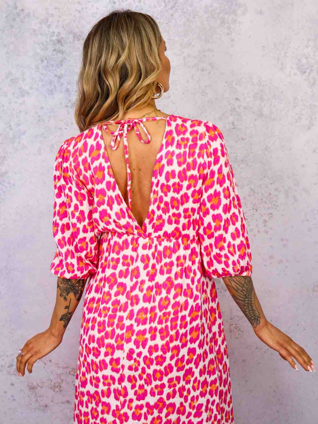 SUKIENKA MAXI W CĘTKI- FUKSJA