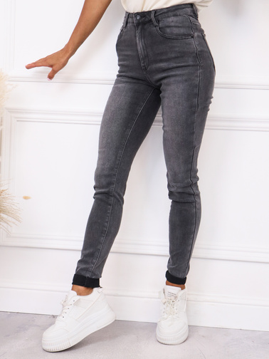 SPODNIE JEANSOWE SKINNY DLA WYSOKICH- SZARE
