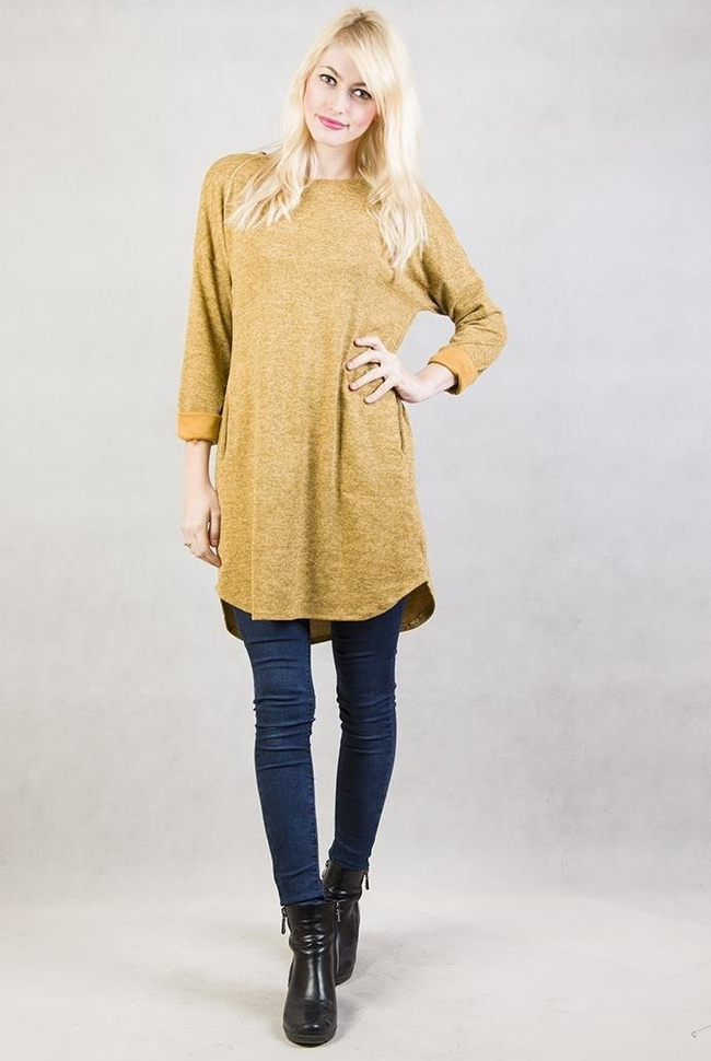 Brązowa tunika z przedłużanym tyłem