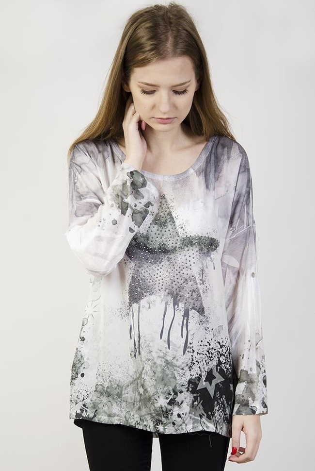 Biała bluzka z gwiazdą