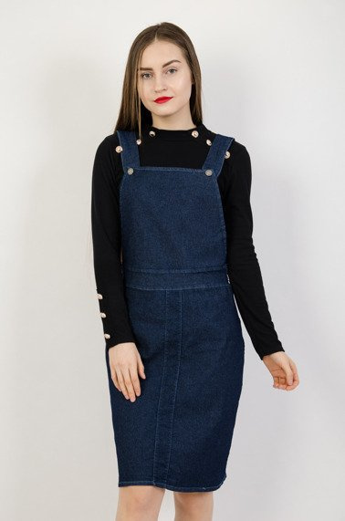 Granatowa sukienka ogrodniczka