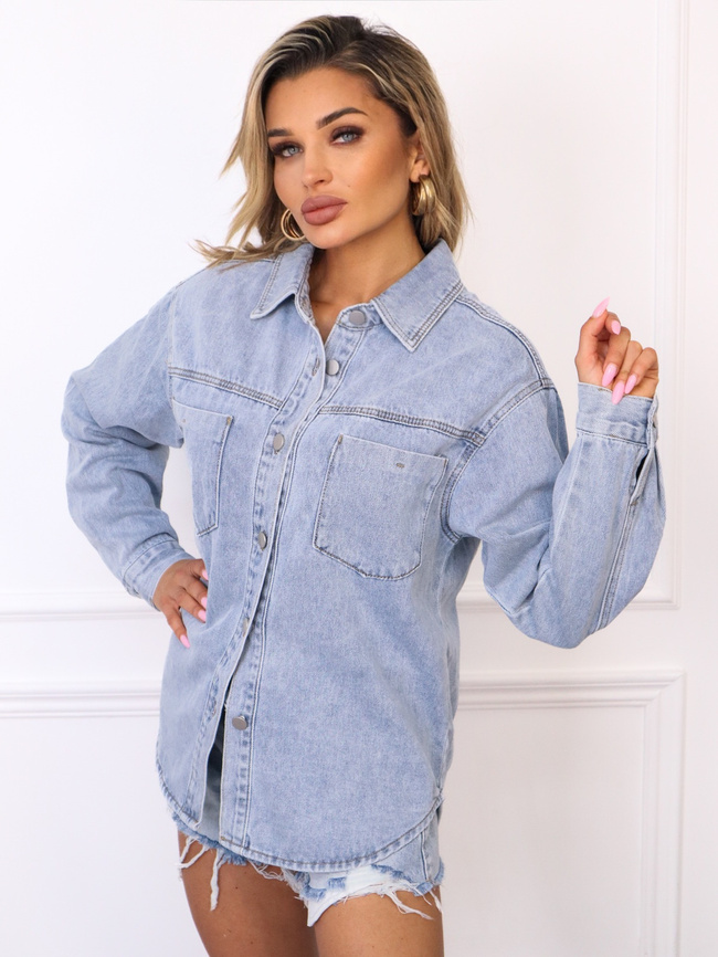 KURTKA JEANSOWA KOSZULA ZAPINANA NA GUZIKI