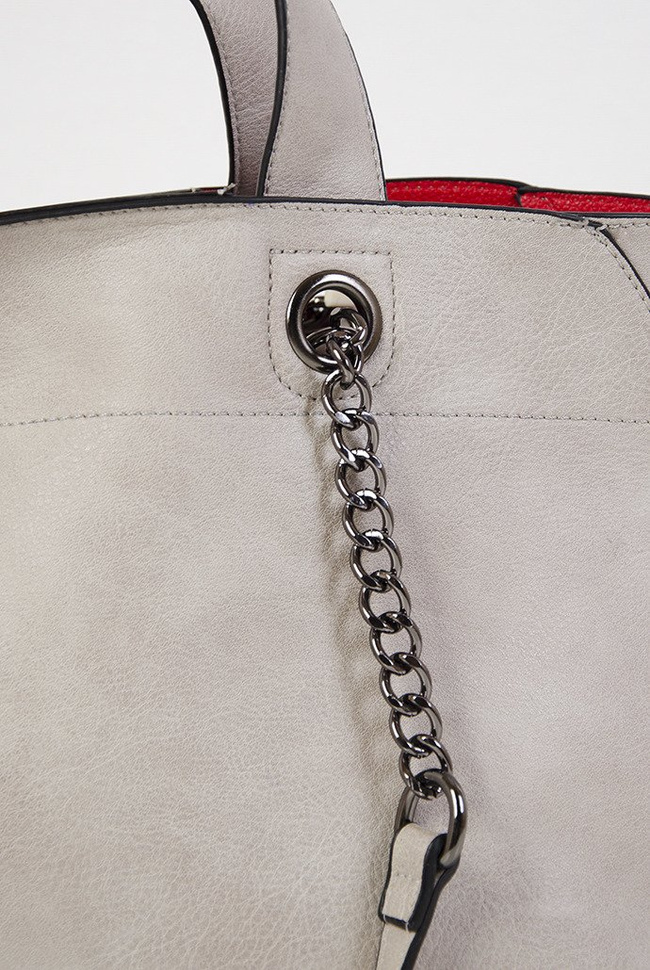 Szara torebka typu shopper 2w1