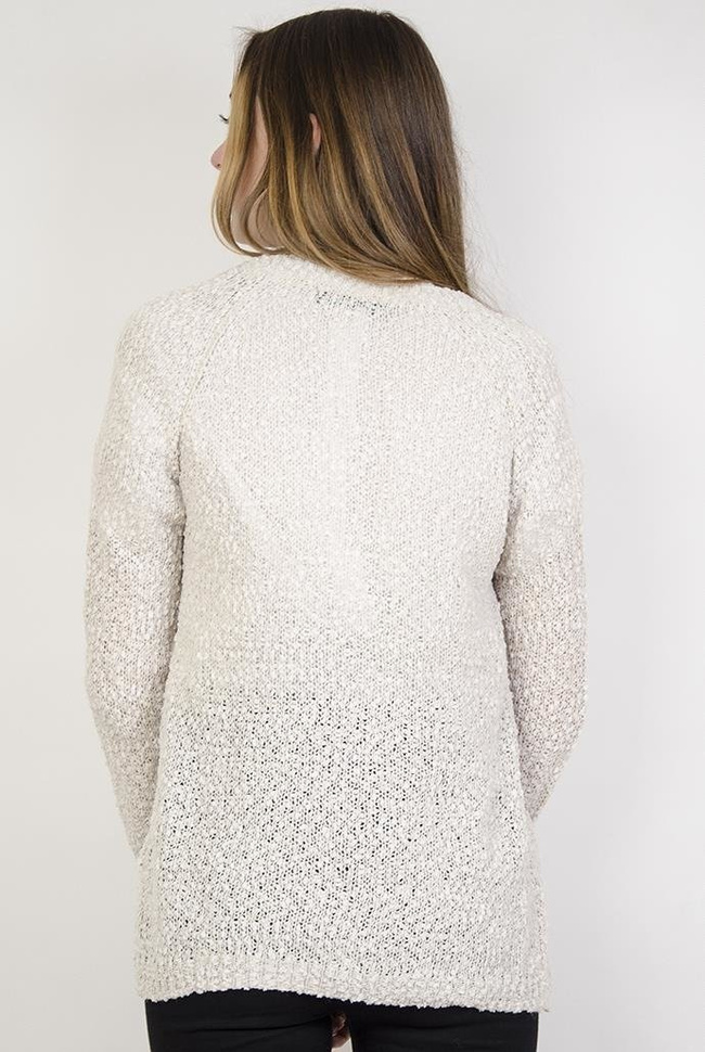 Jasnoszary sweterek narzutka