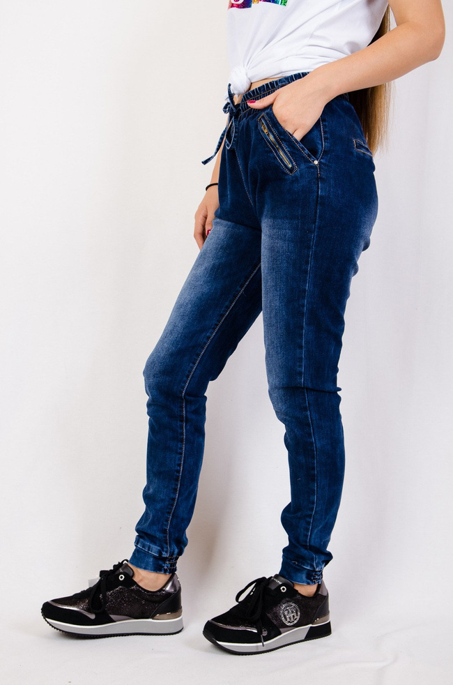 Spodnie jeansowe ze ściągaczami