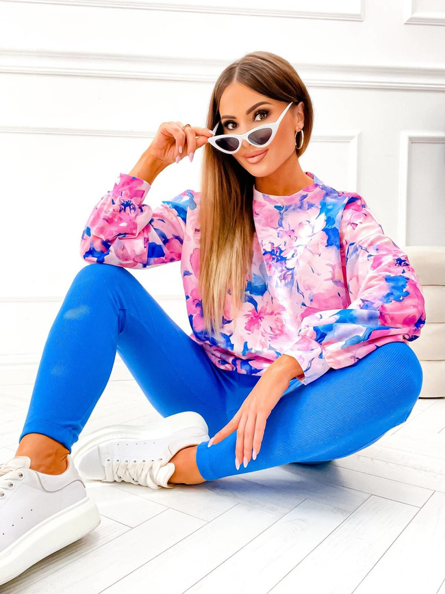 KOMPLET DRESOWY WZORZYSTA BLUZA+ LEGGINSY- CHABROWY