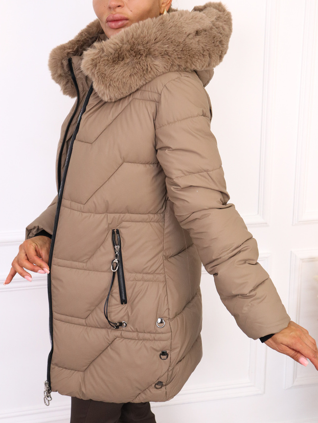 KURTKA PIKOWANA Z FUTERKIEM NA KAPTURZE- FANGO