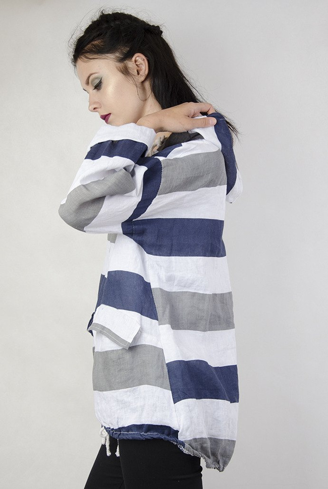 Narzutka w paski z zamkiem