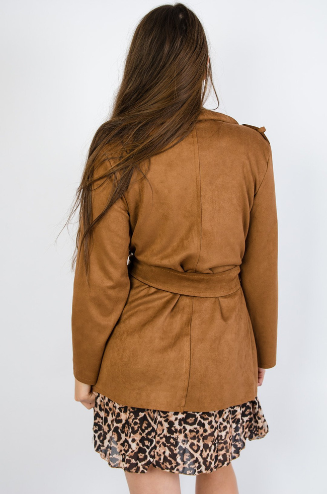 Płaszcz z imitacji zamszu