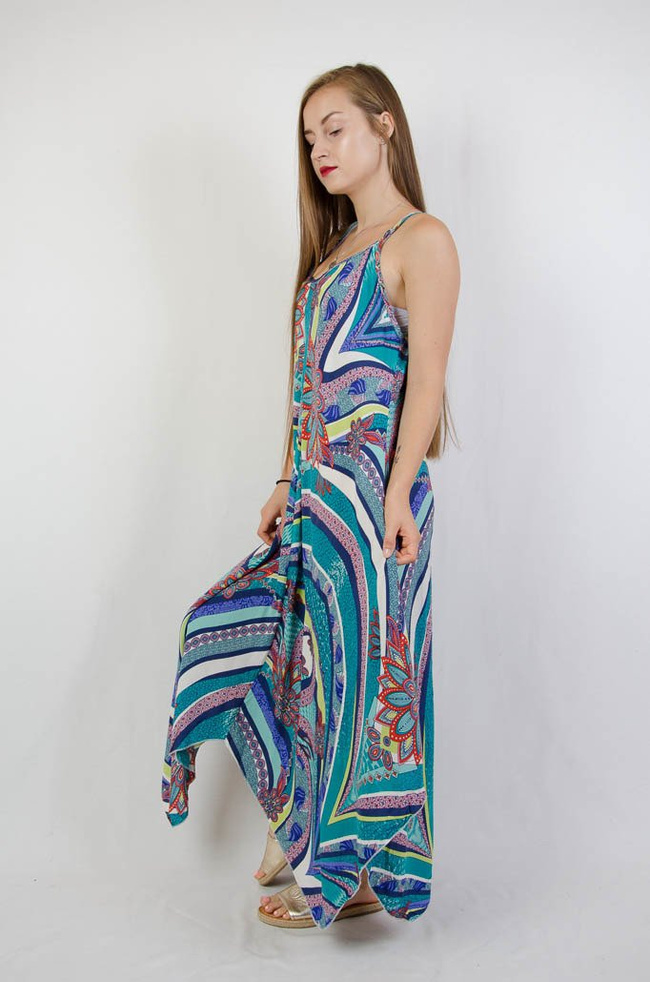 ASYMETRYCZNA SUKIENKA W KOLOROWE WZORY