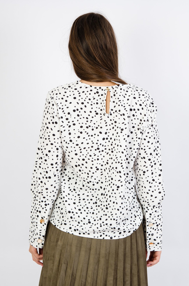 Biała bluzka w kropki