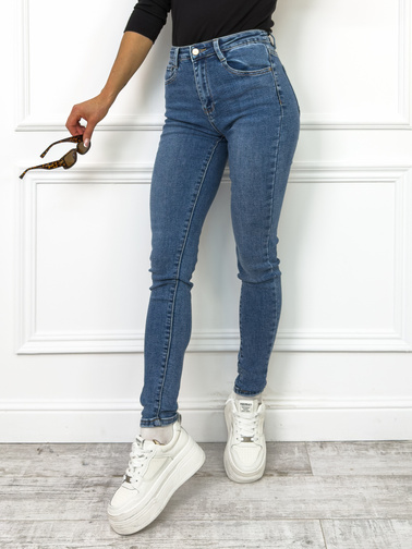 SPODNIE JEANSOWE SKINNY DLA WYSOKICH- GRANATOWE