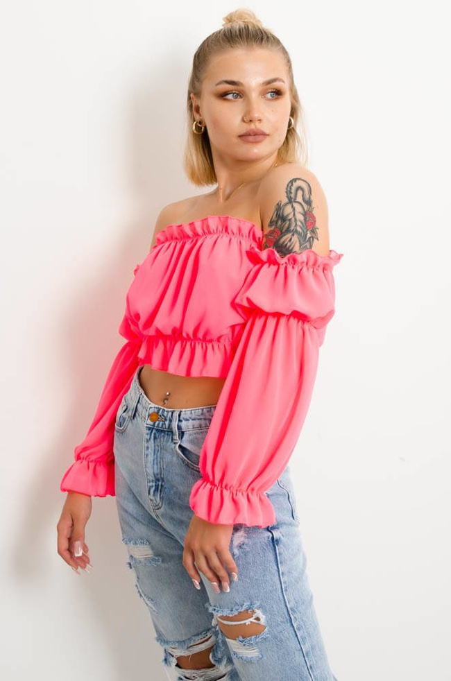 NEONOWY KRÓTKI TOP - HISZPANKA