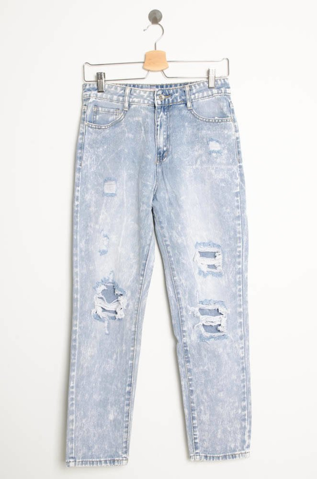 JASNE SPODNIE JEANSOWE BOYFRIEND Z WYSOKIM STANEM