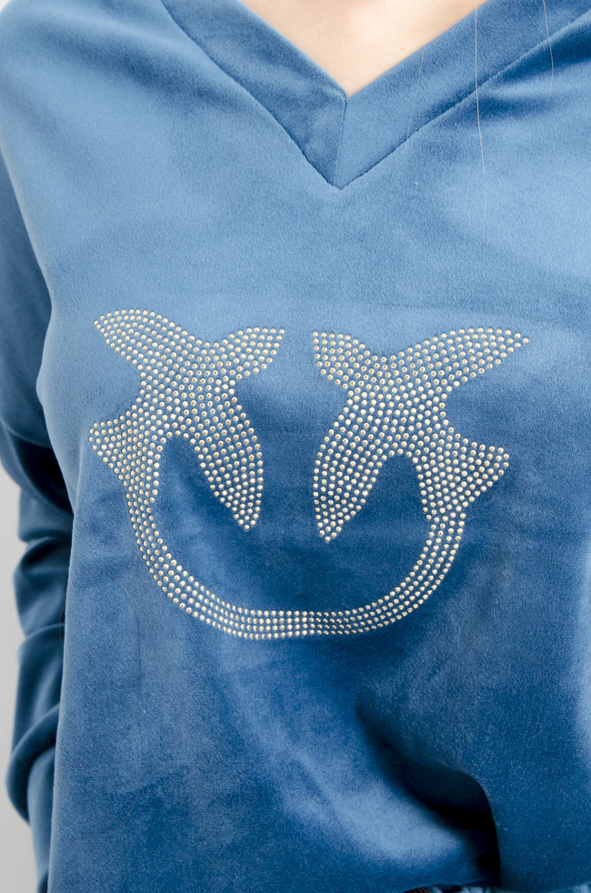 KOMPLET DRESOWY WELUROWY TURKUSOWY