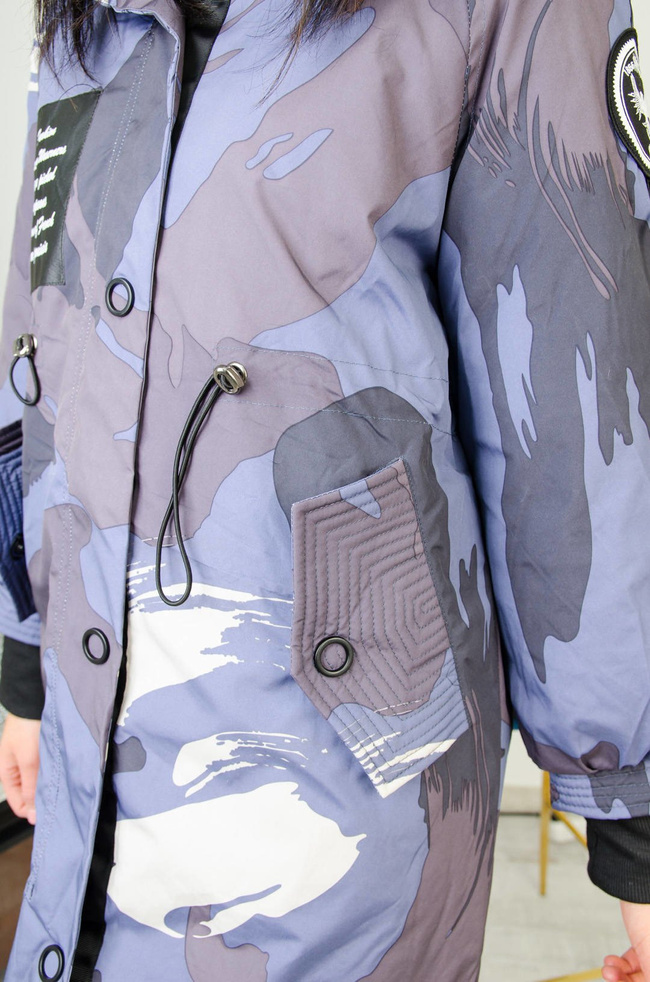 KURTKA PARKA NIEBIESKA  MORO