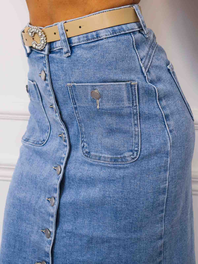 JEANSOWA SPÓDNICA MIDI ZAPINANA NA GUZIKI