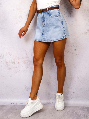 JASNOJEANSOWE SPÓDNICO-SPODENKI Z ASYMETRYCZNYM SZWEM+ PASEK